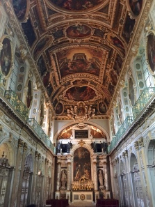 inside the chateau Fountainbleu -- I love the ceilings!!