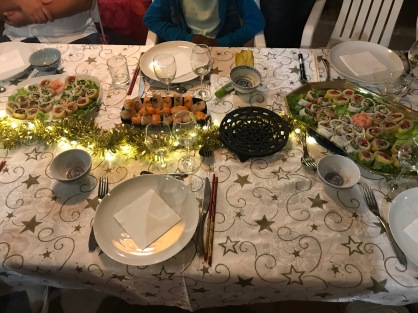 The sushi portion of the meal